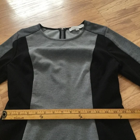 Ann Taylor LOFT Black & Gray Colorblock Short Sleeve Dress Size 2 EUC - Picture 9 of 12